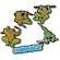 Jibbit Tartarugs Ninjas Mutantes Adolescentes Pack Unico com 5 Unidades BRANCO