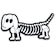 Jibbitz Crocs Halloween Cachorro Esqueleto Único BRANCO