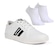 Kit Tênis Mormaii Urban Stripe 3 + Par de Meia - Masculino BRANCO/PRETO