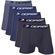 Kit Cuecas Boxer Risca de Giz Microfibra Dorbe - Masculina - 5 unidades Preto/Marinho/Cinza