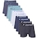 Kit de Cuecas Boxer Dorbe Risca de Giz Microfibra - 10 Unidades - Adulto PRETO/AZUL