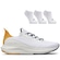 Tênis Olympikus Reverso 2 + 3 Pares de Meia Cano Invisível - Unissex BRANCO/AMARELO