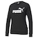 Blusão de Moletom Puma Essentials Logo Crew Fl - Feminino PRETO/BRANCO