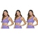 Kit Tops Fitness Selene Canelado sem Costura - Feminino - 3 unidades ROXO