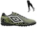 Kit Chuteira Society Umbro Techno + Meião - Adulto PRETO/VERDE
