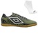 KIT CHUTEIRA FUTSAL UMBRO TECHNO + PAR DE MEIAS - ADULTO PRETO/VERDE