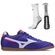 Chuteira Futsal Mizuno Morelia Club + Meia Antiderrapante - Adulto AZUL/BRANCO