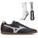 Chuteira Futsal Mizuno Morelia Club + Meia Antiderrapante - Adulto PRETO/BRANCO