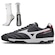 Chuteira Society Mizuno Morelia Classic - Adulto + Meia Antiderrapante PRETO/BRANCO
