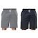 Bermudas Elite Comfort Plus Size - 2 Unidades - Masculina PRETO/CINZA