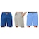 Kit Bermudas Elite Comfort - 3 Unidades - Masculina AZUL CLA/AZUL ESC