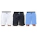 Kit Bermudas Elite Comfort - 3 Unidades - Masculina PRETO/AZUL