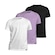 Kit 3 Camiseta Algodão Sportswear Muvin - Masculino BRANCO/ROXO CLA