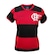 Camisa Flamengo Baby Look Retrô Zico Libertadores 1981 Braziline - Feminina VERMELHO/PRETO