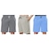 Kit Bermuda Elite Comfort - 3 Unidades - Masculina CINZA CLA/AZUL