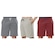 Kit Bermuda Elite Comfort - 3 Unidades - Masculina CINZA/VERMELHO