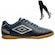 Chuteira Futsal Umbro Class + Meião - Adulto AZUL ESC/CINZA