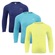 Kit 3 Camisas Térmicas Selene Proteção UV50+ - Infantil AZUL ESC/AMARELO