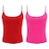 Kit 2 Camisetas Regatas de Alcinha PMC Básica - Feminina VERMELHO/ROSA