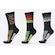 Kit de Meias Cano Médio Hupi Estampas Run com 3 Pares - Adulto PRETO