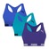 Kit Top Fitness Puma Nadador sem Costura - 3 Unidades - Feminino ROXO/AZUL