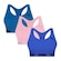 Kit Top Fitness Puma Nadador sem Costura - 3 Unidades - Feminino AZUL/ROSA