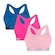 Kit Top Fitness Puma Nadador sem Costura - 3 Unidades - Feminino ROSA/AZUL ESC