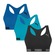 Kit Top Fitness Puma Nadador sem Costura - 3 Unidades - Feminino AZUL ESC/PRETO