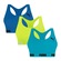 Kit Top Fitness Puma Nadador sem Costura - 3 Unidades - Feminino VERDE/AZUL