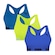 Kit Top Fitness Puma Nadador sem Costura - 3 Unidades - Feminino AZUL/VERDE