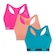 Kit 3x Tops Fitness Puma Nadador sem Costura - Feminino ROSA/AZUL