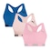 Kit 3x Tops Fitness Puma Nadador sem Costura - Feminino ROSA/AZUL ESC