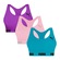 Top sem Bojo Puma Nadador sem Costura - 3 Unidades - Feminino AZUL/ROXO