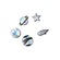 Kit Jibbitz? Out Of This World Iridescente Pack com 5 Peças BRANCO
