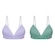 Kit de Sutiãs com Bojo Puma sem Costura - Adulto - 2 unidades ROXO/VERDE