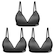 Kit de Sutiãs com Bojo Puma sem Costura - Adulto - 3 unidades PRETO