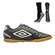 Chuteira Futsal Umbro Class Masculina + Meia Antiderrapante Preta PRETO/BRANCO