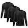 Kit 3x Camisas Térmicas Adriben Proteção Solar UV 50 - Masculina PRETO