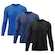 Kit 3x Camisas Térmicas Adriben Proteção Solar UV 50 - Masculina PRETO/AZUL