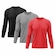 Kit 3x Camisas Térmicas Adriben Proteção Solar UV 50 - Masculina CINZA/VERMELHO