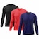 Kit 3x Camisas Térmicas Adriben Proteção Solar UV 50 - Masculina PRETO/VERMELHO
