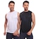 Camiseta Regata Lisa Básica Dry - 2 Unidades - Masculina PRETO/BRANCO