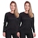 Camiseta Manga Longa Térmica Proteção Solar Uv Dry Fit Segunda Pele - 2 Unidades - Feminina PRETO