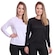 Camiseta Manga Longa Térmica Proteção Solar Uv Dry Fit Segunda Pele - 2 Unidades - Feminina BRANCO/PRETO