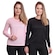 Camiseta Manga Longa Térmica Proteção Solar Uv Dry Fit Segunda Pele - 2 Unidades - Feminina ROSA/PRETO