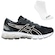 KIT TÊNIS ASICS GEL-QUANTUM 180 FLY + MEIA MASCULINO PRETO/CINZA