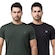 Kit 2x Camisa Térmica Uv Academia Manga Curta Performance Wear - Masculina VERDE/PRETO