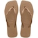Chinelo Havaianas Slim Square Logo Metallic - Feminino BEGE
