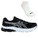 Kit Tênis Asics Gel-Shogun St e Meia PRETO/BRANCO