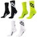Meia Cano Longo Hupi Ultra 21K - 03 Pares - Unissex PRETO/AMARELO